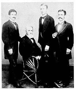 Photograph of James Calder with the 1877 graduating class, which included his son, A. Russell Calder (second from right)