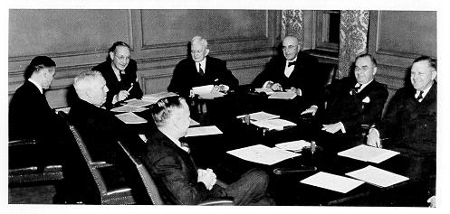 Rare photographs of a meeting of the trustees' executive committee, November 1940. 