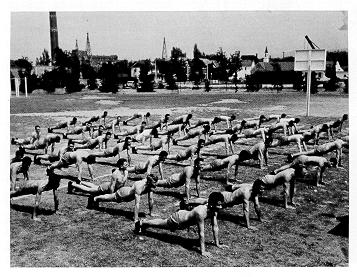 old black and white photograph of Military trainees at the College 